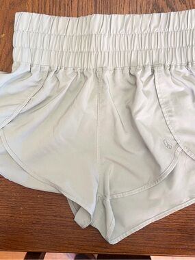 Embrace Your Love Light Sage Green Womens Athletic Running Shorts Sz M EUC